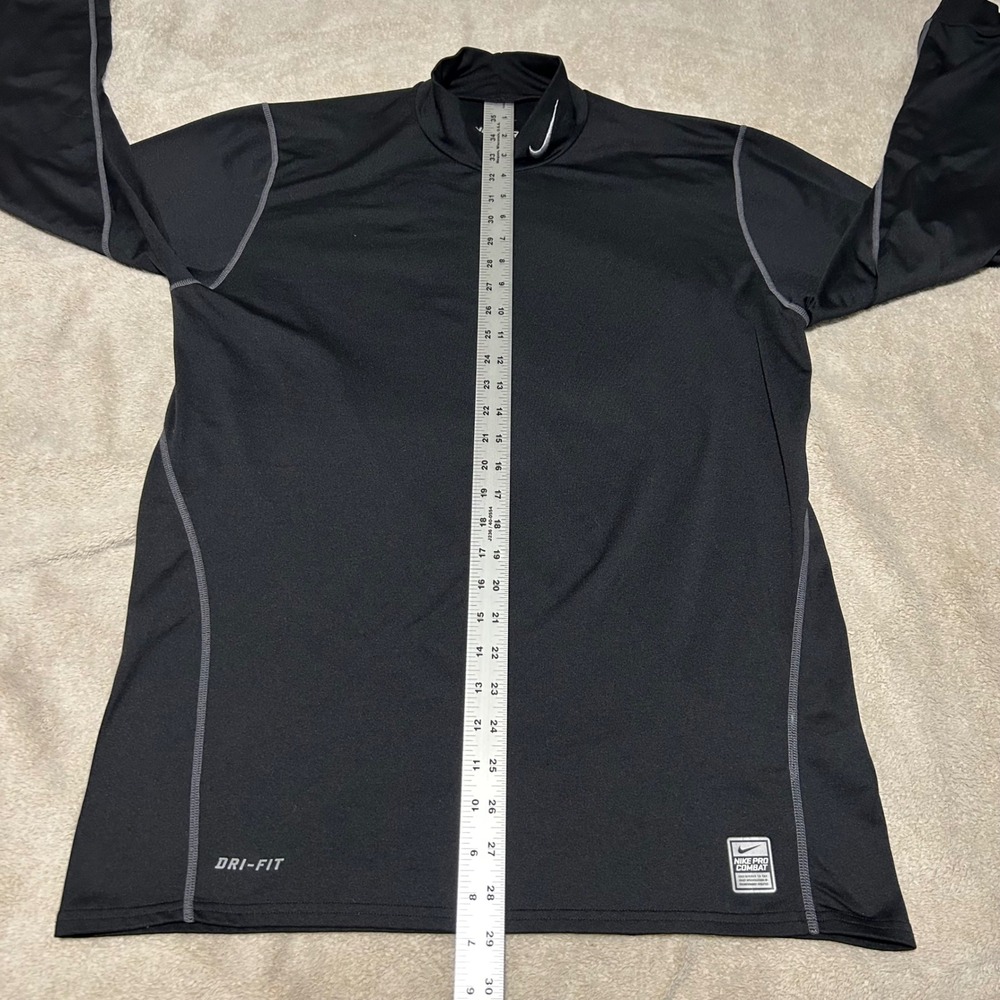 Nike Pro Combat Shirt Mens XL Black Dri-FIT Compression Mock Neck Long Sleeve - Picture 5 of 8